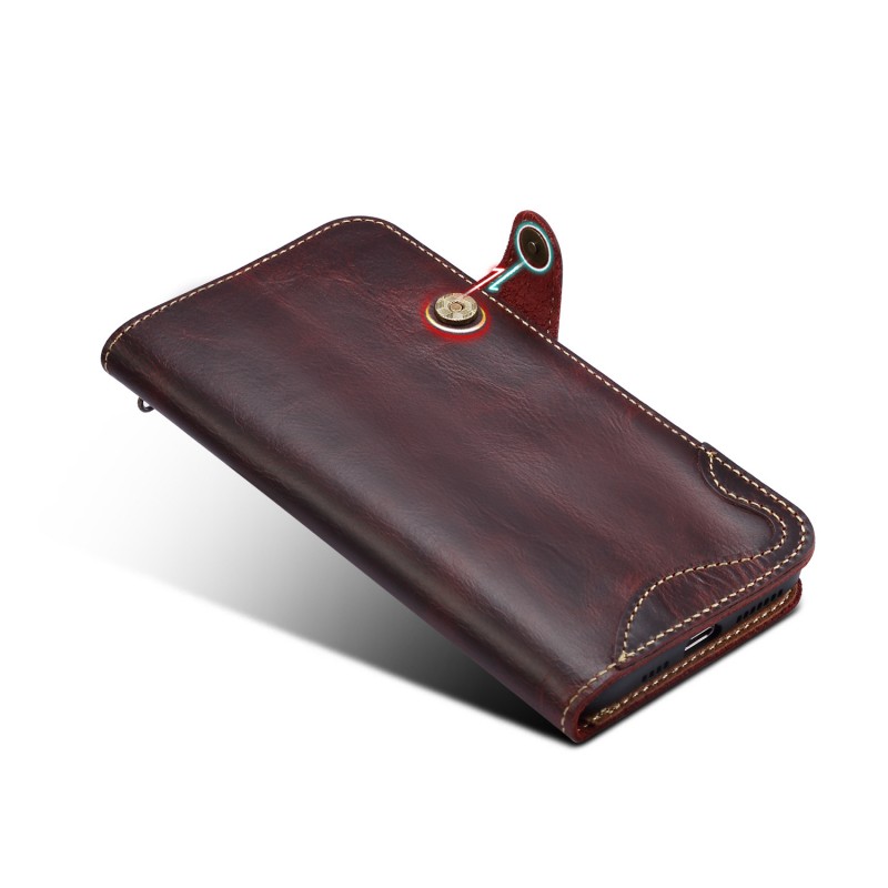 Multiple Card Slots Luxurious Waxed Finish Wallet Phone Case 